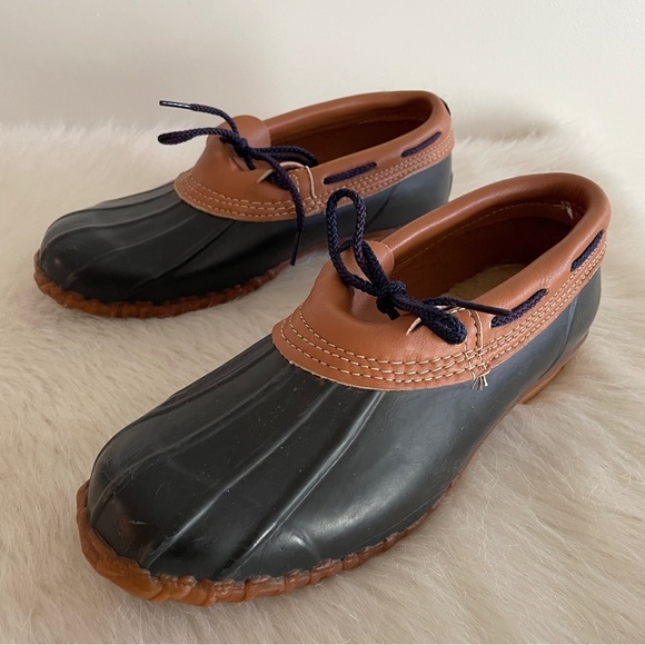 Vintage Dexter Rain Rubber & Leather Duck Low Top Booties - Picture 1 of 10